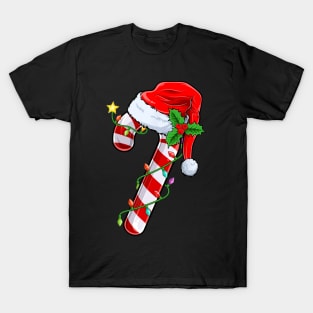 Candy Cane Crew Santa Christmas T-Shirt